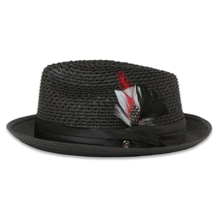 Castor Crushable Straw Fedora by Ferrecci USA