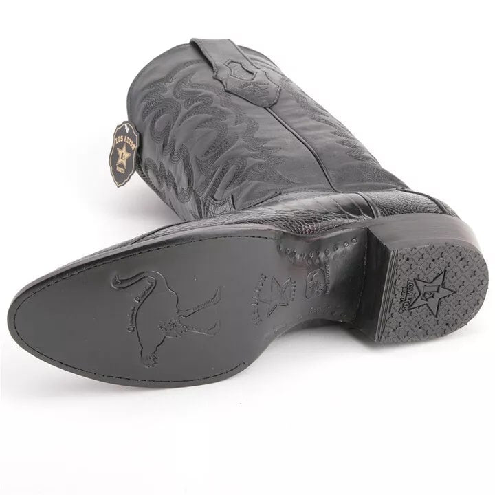 Los Altos Black Ostrich Western Boots