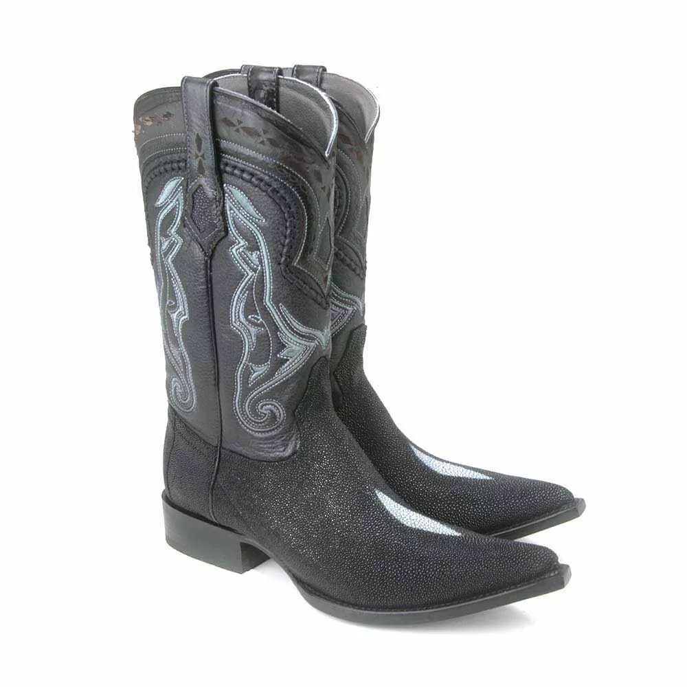 Black Stingray Single Stone 3X Toe Western Boot