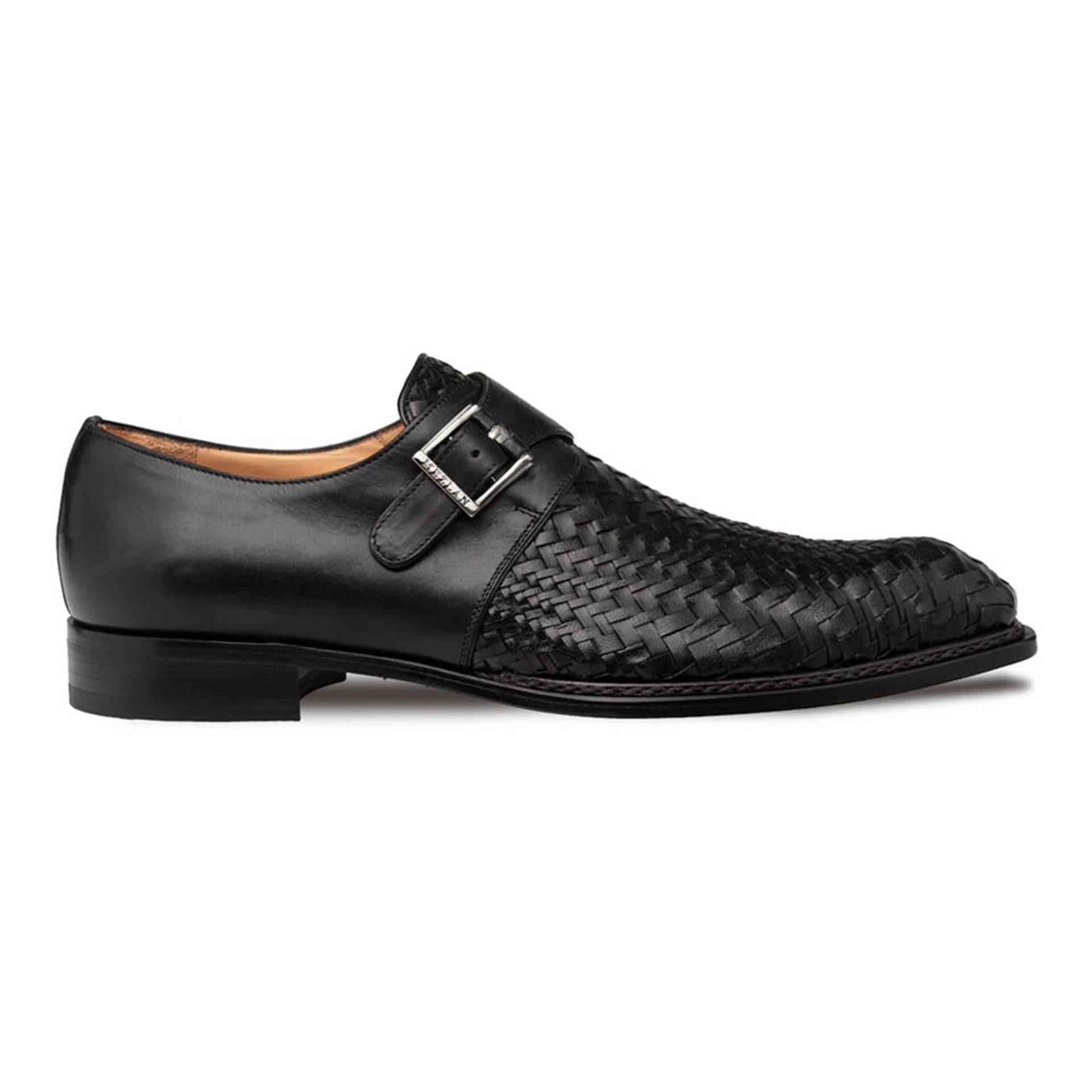 Mezlan Temi Black Monk Strap Calfskin Shoes
