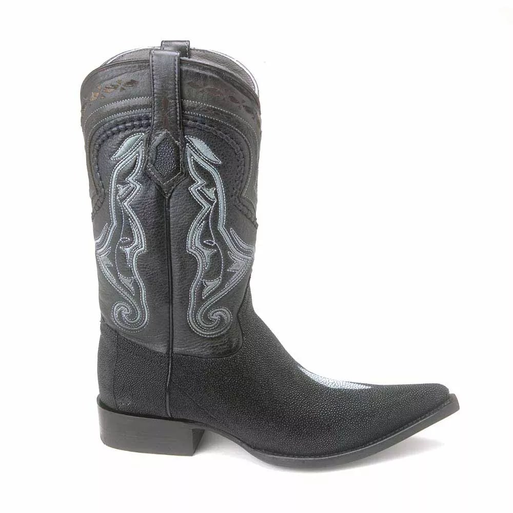 Black Stingray Single Stone 3X Toe Western Boot