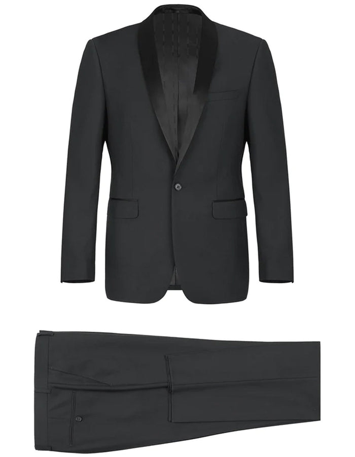 1 Button Shawl Lapel Black Tuxedo for Men