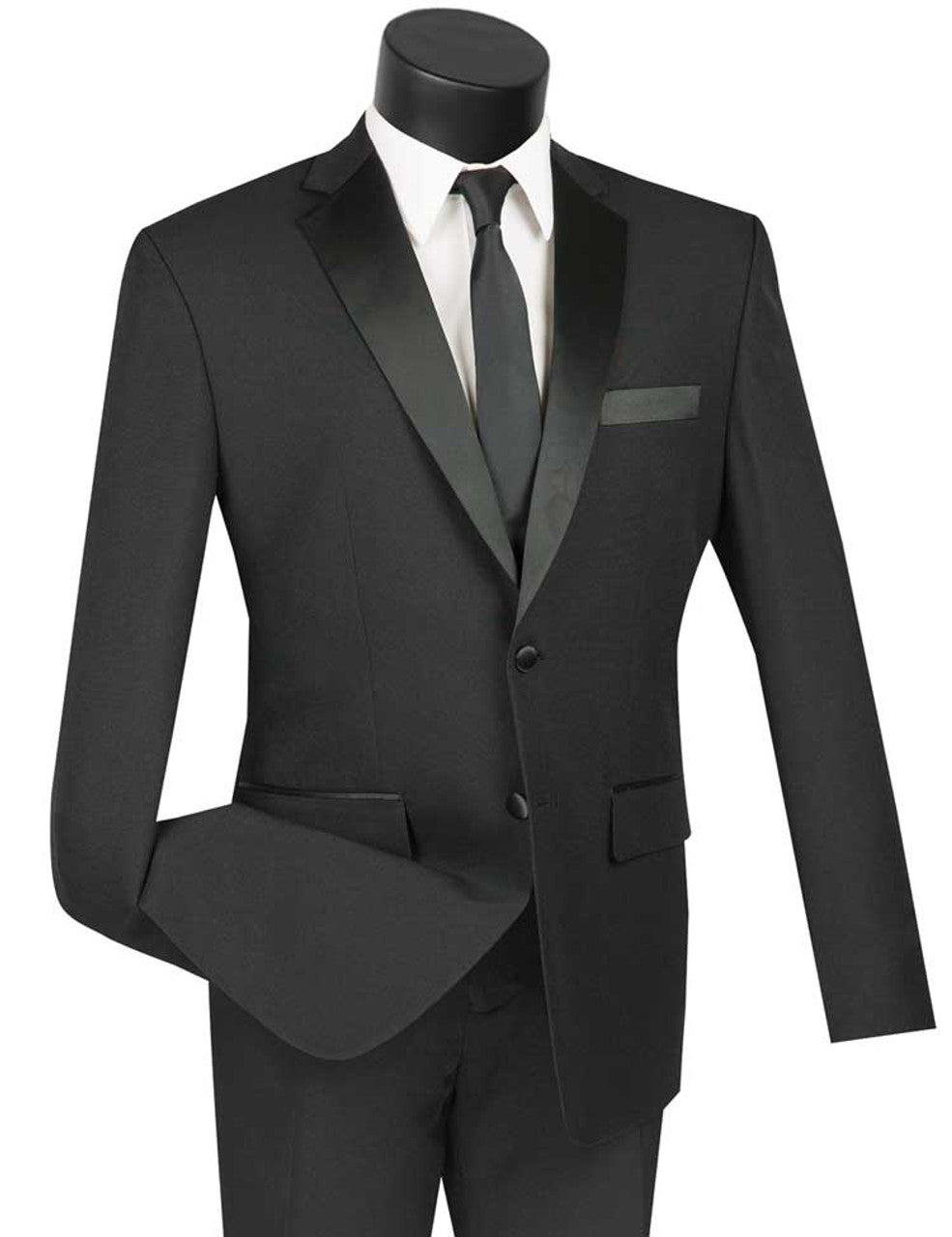 Lucci Black 2-Button Budget Tuxedo - Slim Fit