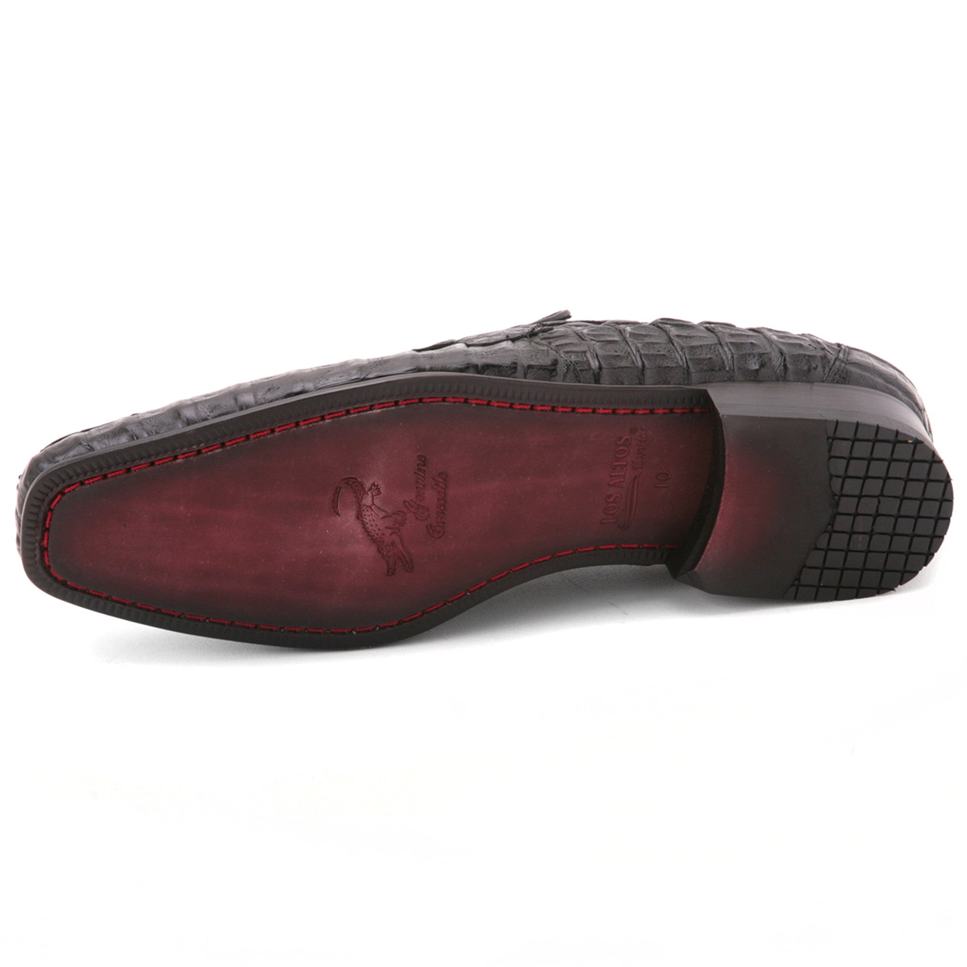 Black Caiman Crocodile Slip-On Loafers