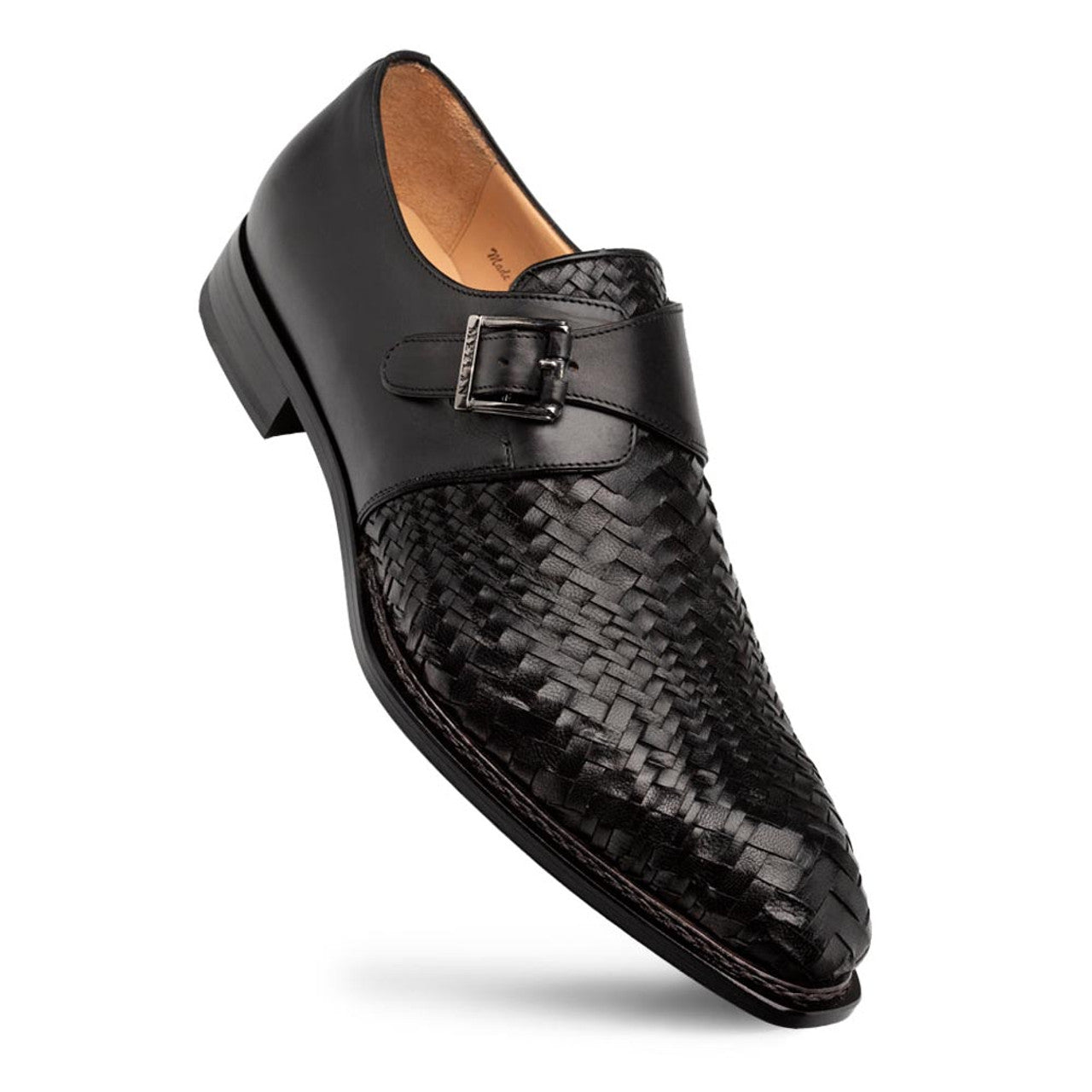 Mezlan Temi Black Monk Strap Calfskin Shoes