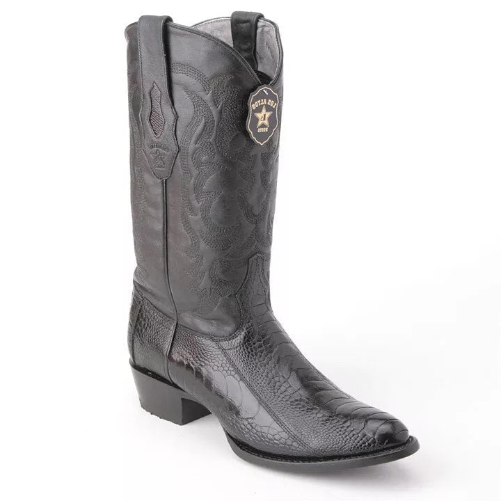 Los Altos Black Ostrich Western Boots