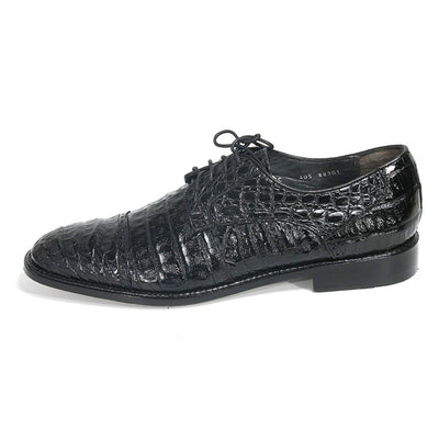 Los Altos Black Caiman Crocodile Oxford Shoes