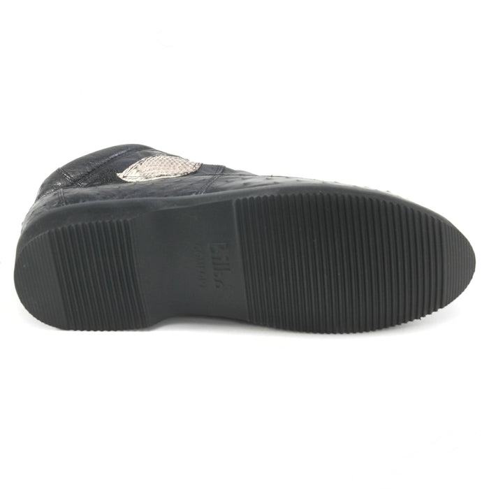 Natural & Black Python Ostrich Skin Sneakers