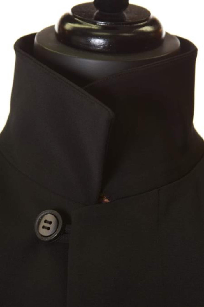Men's Black Ankle-Length Duster Dress Coat