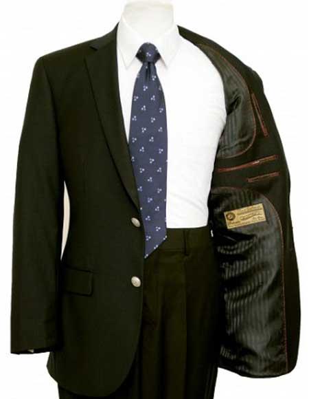 Men's Silver Button Black Sport Jacket