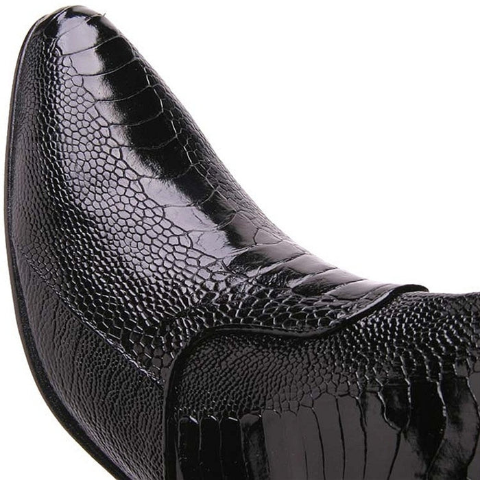 Los Altos Genuine Ostrich Leg Leather Ankle Boots