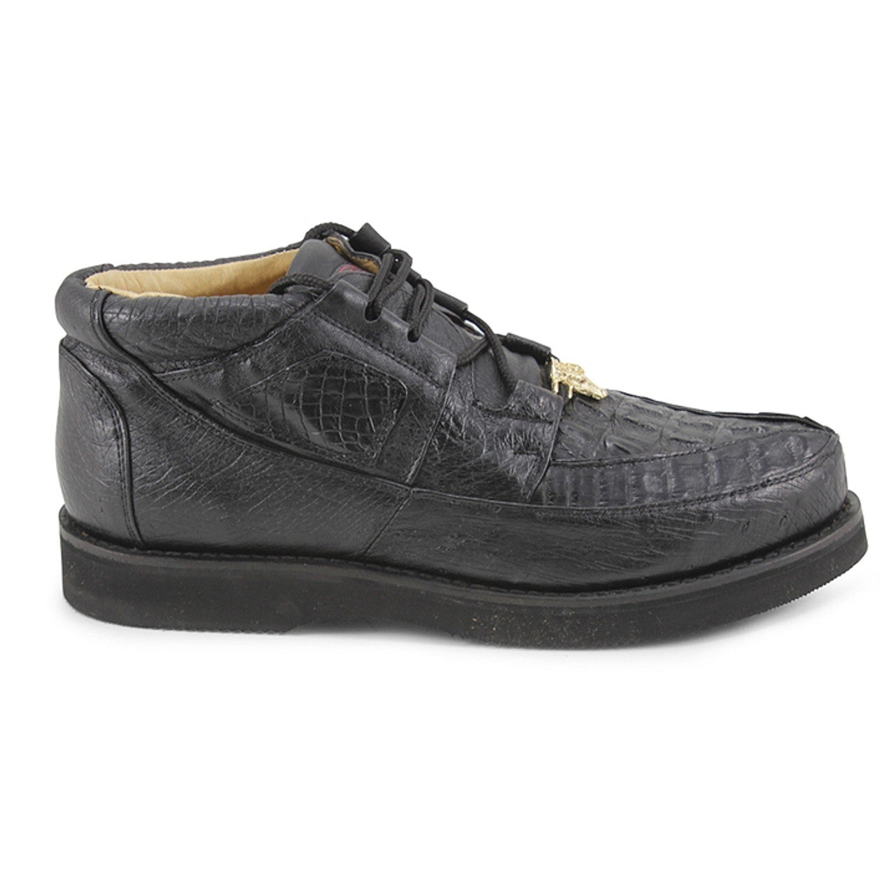 Men's Caiman & Ostrich Black Boots by Los Altos