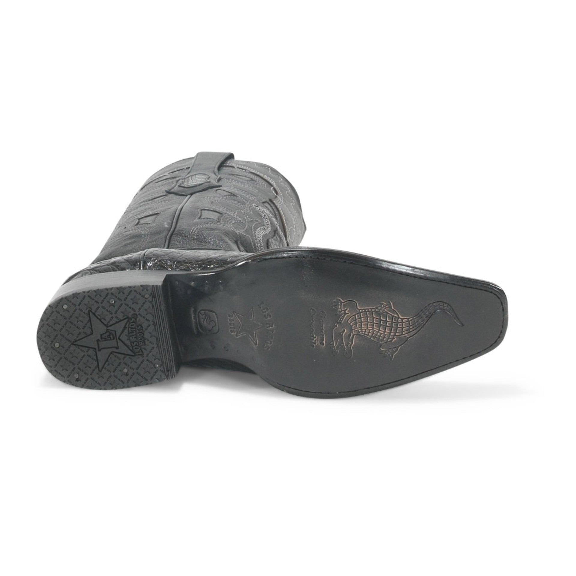 Los Altos Black Caiman Square Toe Boots