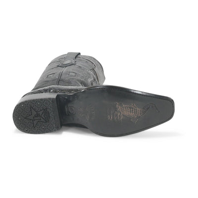 Los Altos Black Caiman Square Toe Boots