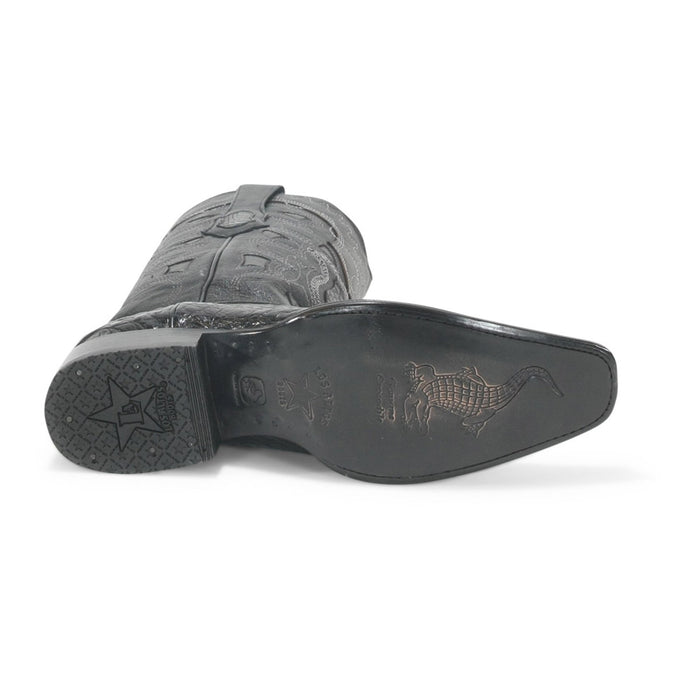 Los Altos Black Caiman Square Toe Boots