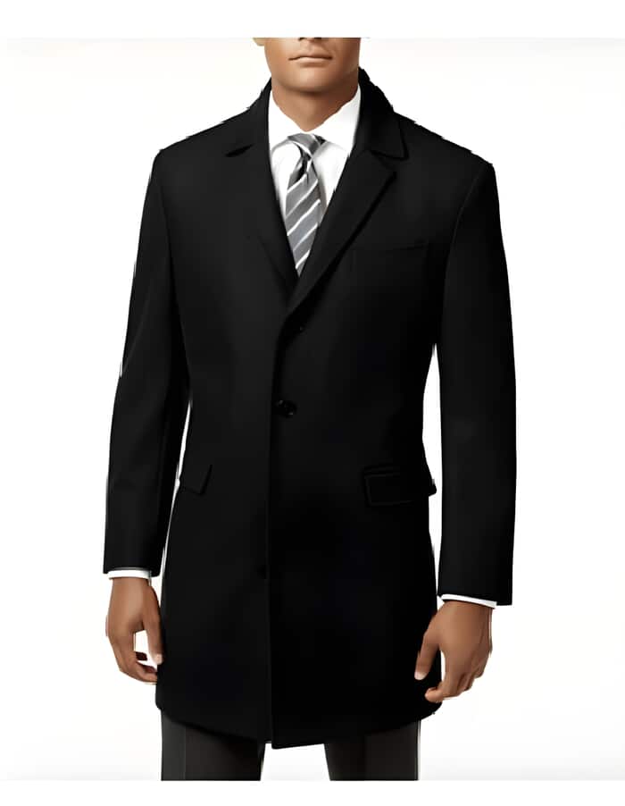 Men's Single Breasted Wool Long Car Coat