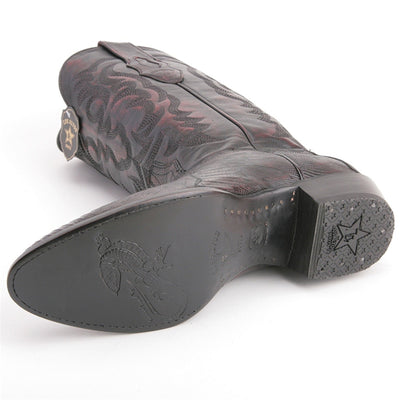 Los Altos Black Cherry Teju Lizard Boots