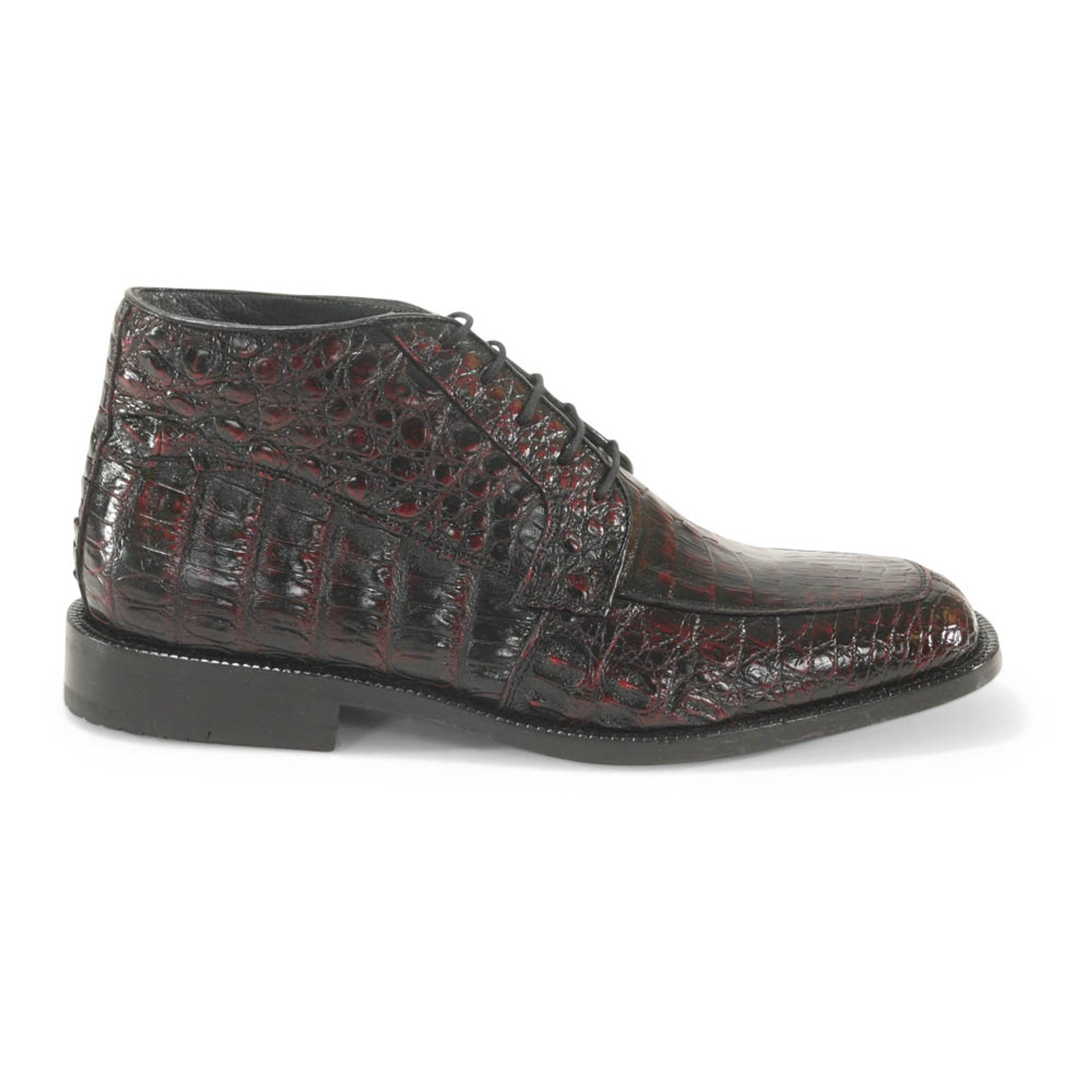 Black Cherry Caiman Crocodile Dress Boots