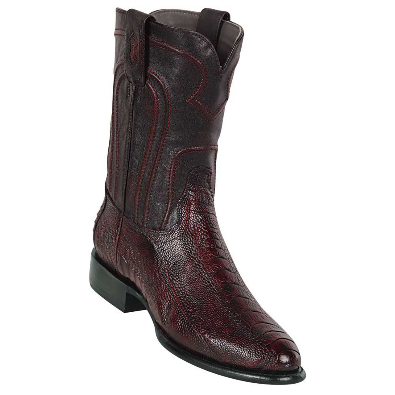 Original Ostrich Black Cherry Roper Boots