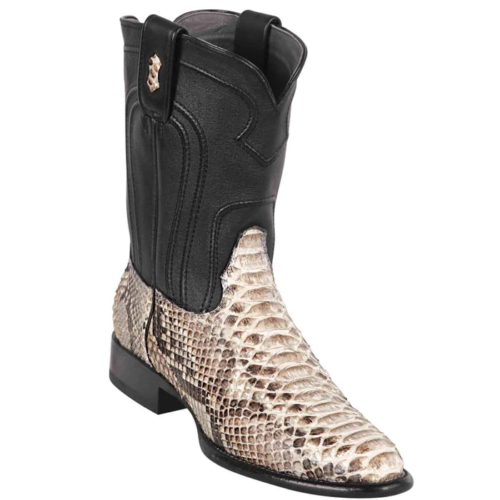Men's Natural Roper Snakeskin Cowboy Boots