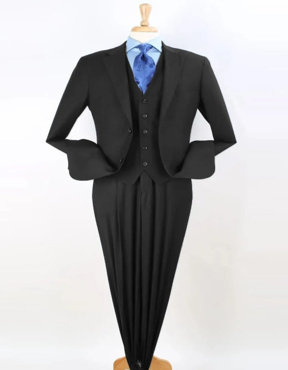 Pleated Suit with Notch Lapel - Regular Fit