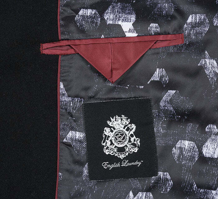 Slim Fit Black Wool-Blend Overcoat