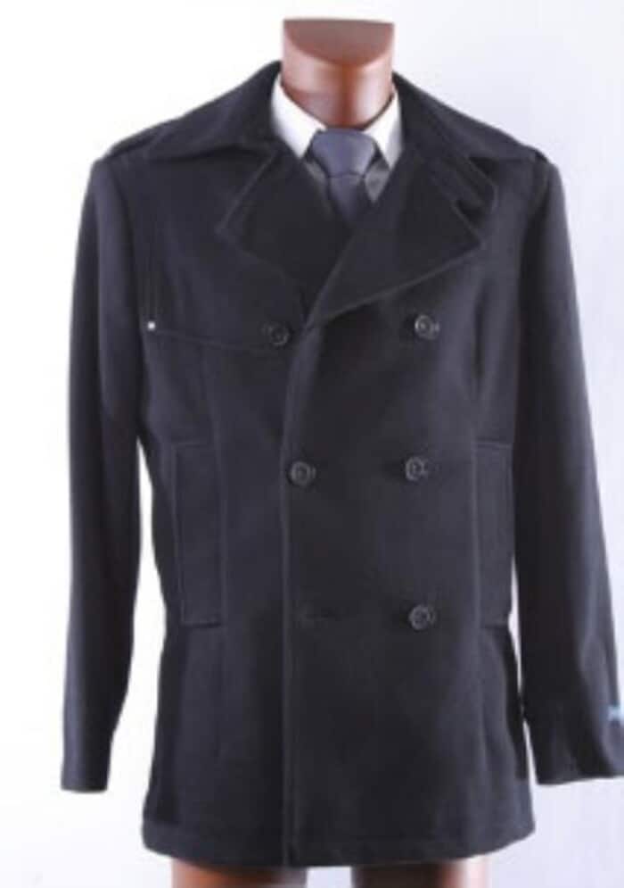Black Double Breasted Wool Winter Overcoat