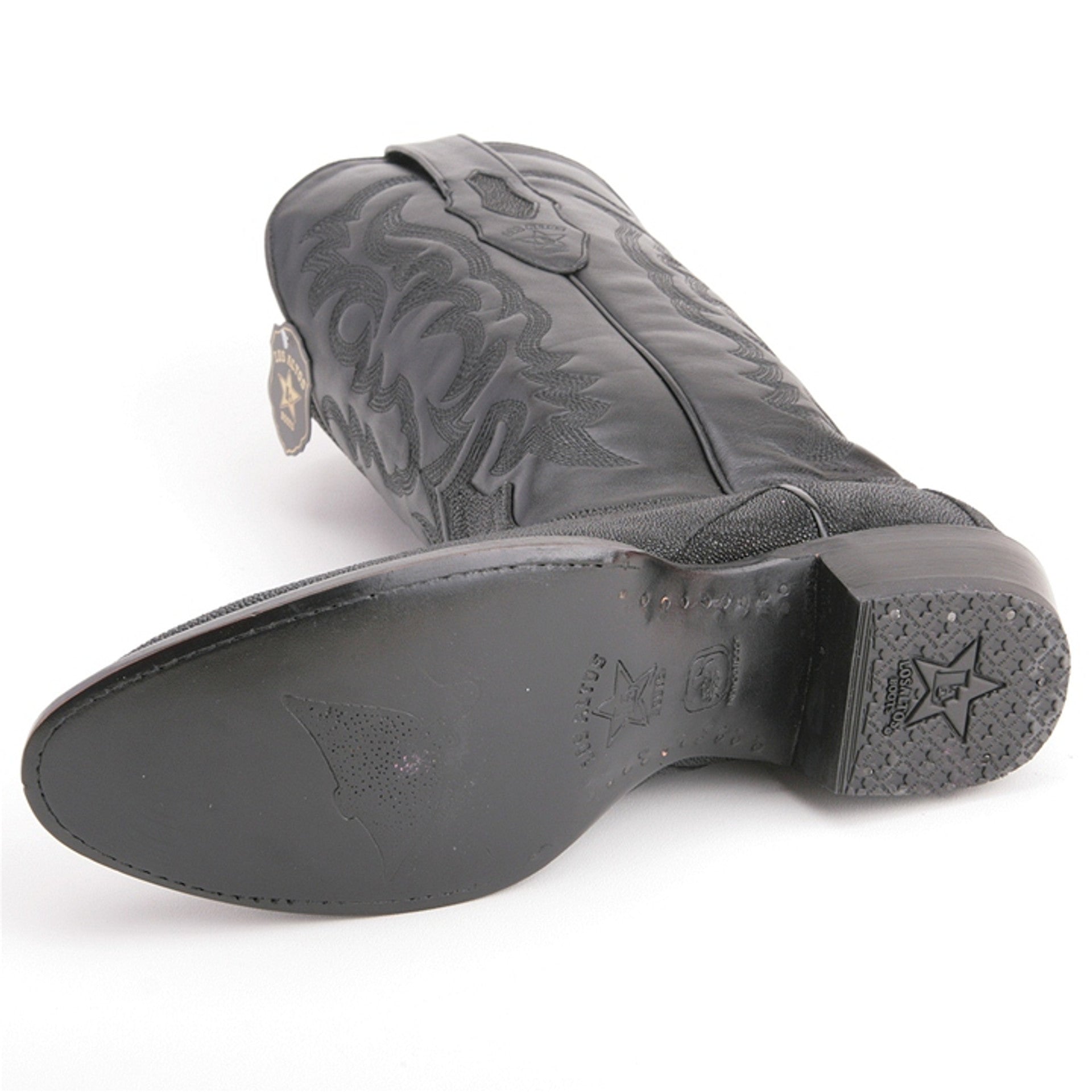 Men's Black Stingray Leather Boots by Los Altos