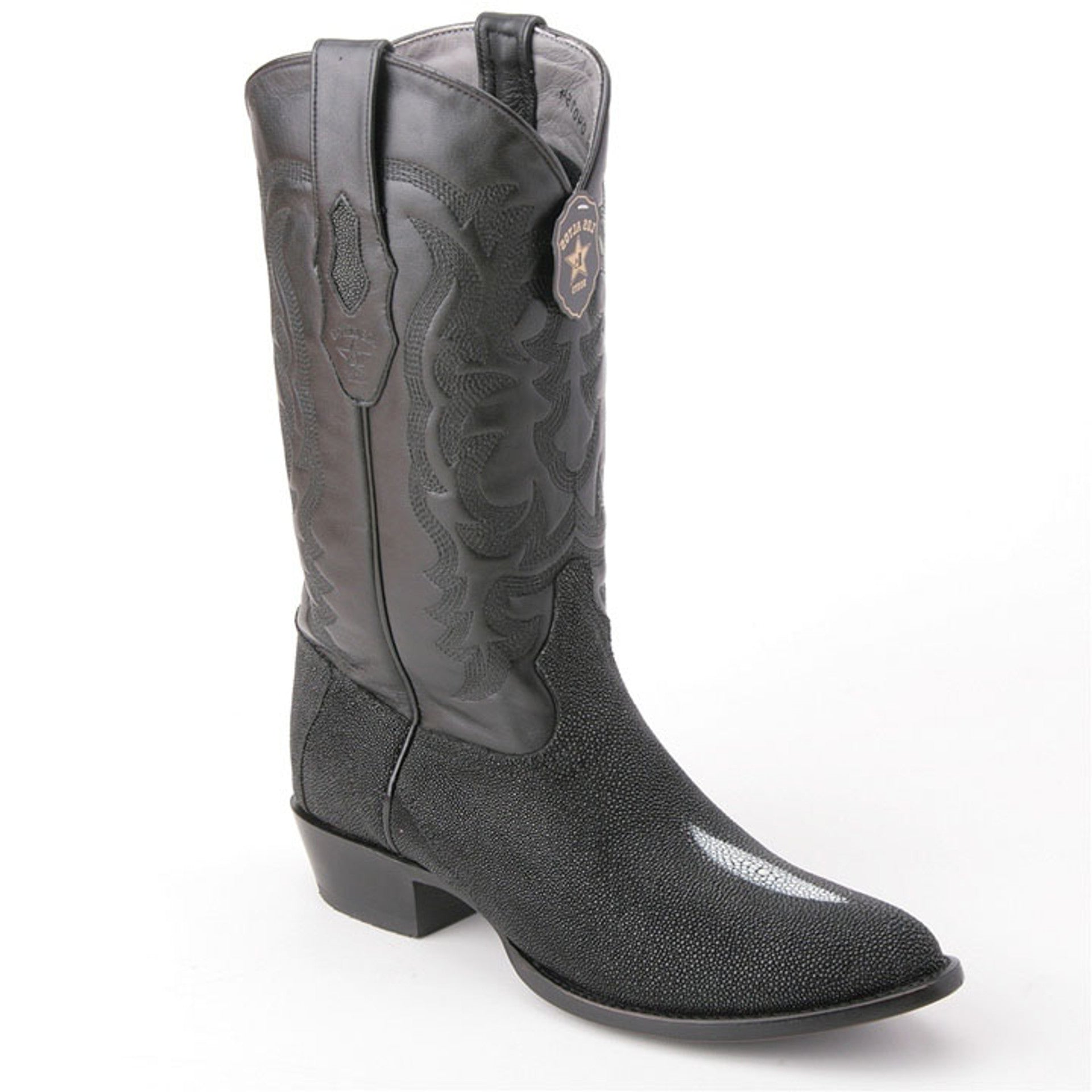 Men's Black Stingray Leather Boots by Los Altos