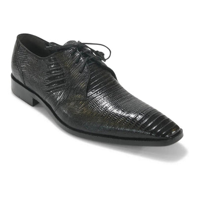 Los Altos Black Teju Lizard Oxfords