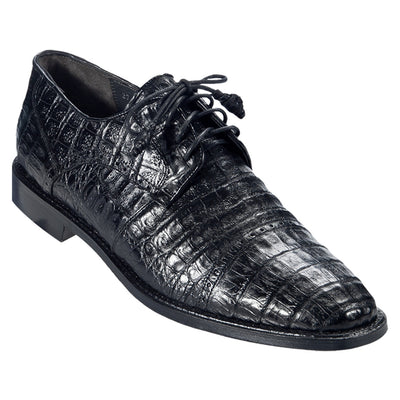 Los Altos Black Caiman Crocodile Oxford Shoes