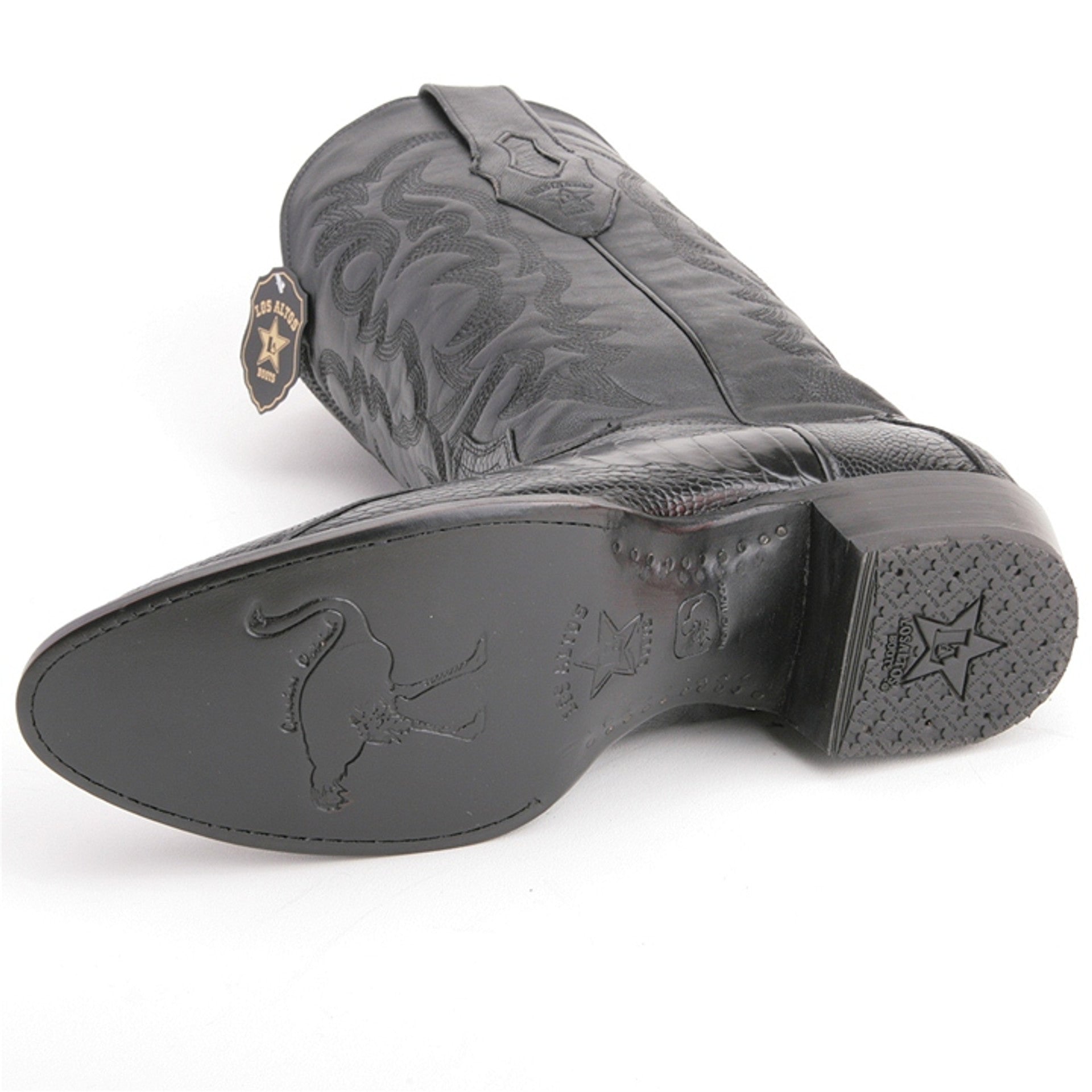 Ostrich Leg Round Toe Boots by Los Altos