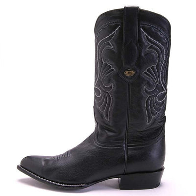 Los Altos Black Goat Leather J Toe Boots