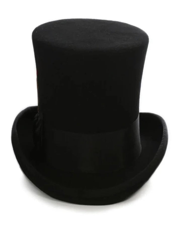 Victorian Steampunk Felt Top Hat - 19th Century Black
