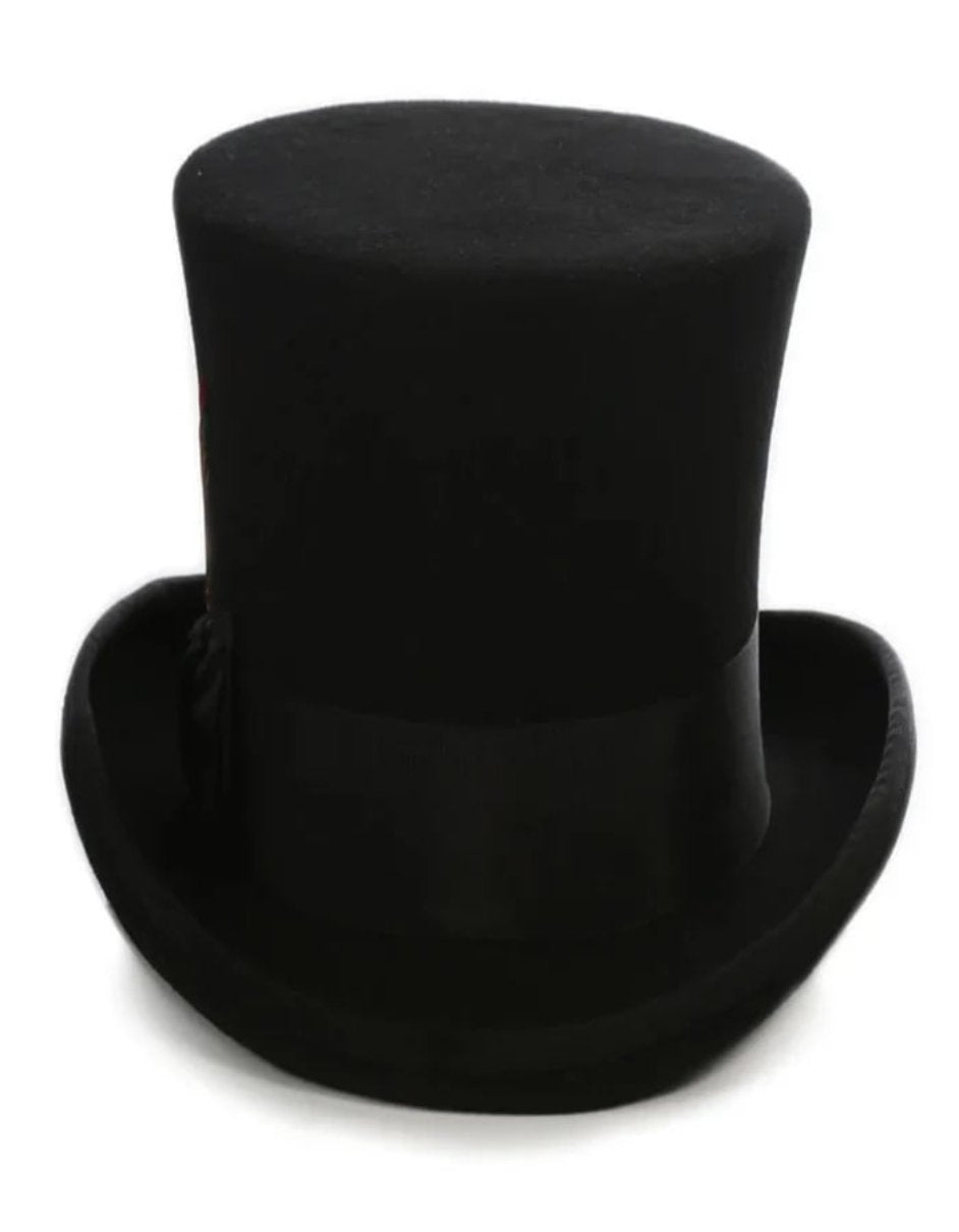 Victorian Steampunk Felt Top Hat - 19th Century Black