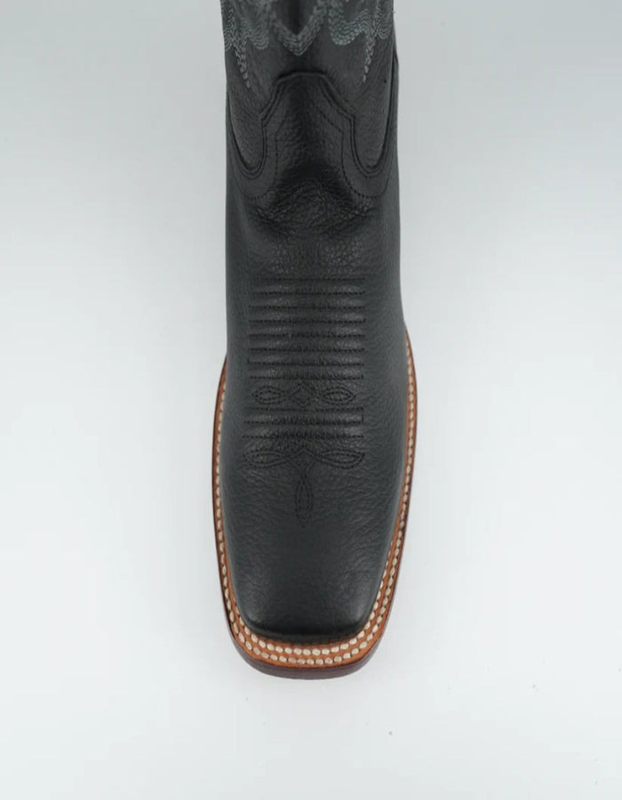 Los Altos Grisly Leather Black Square Toe Boot