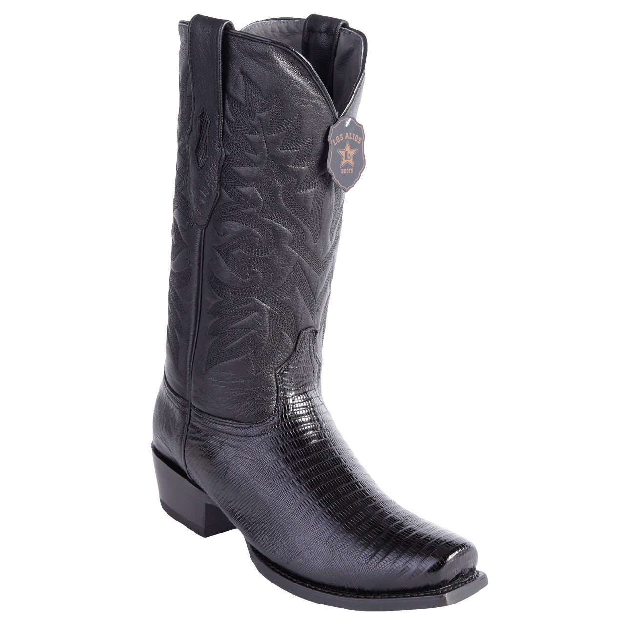 Los Altos Black Teju Lizard Boots