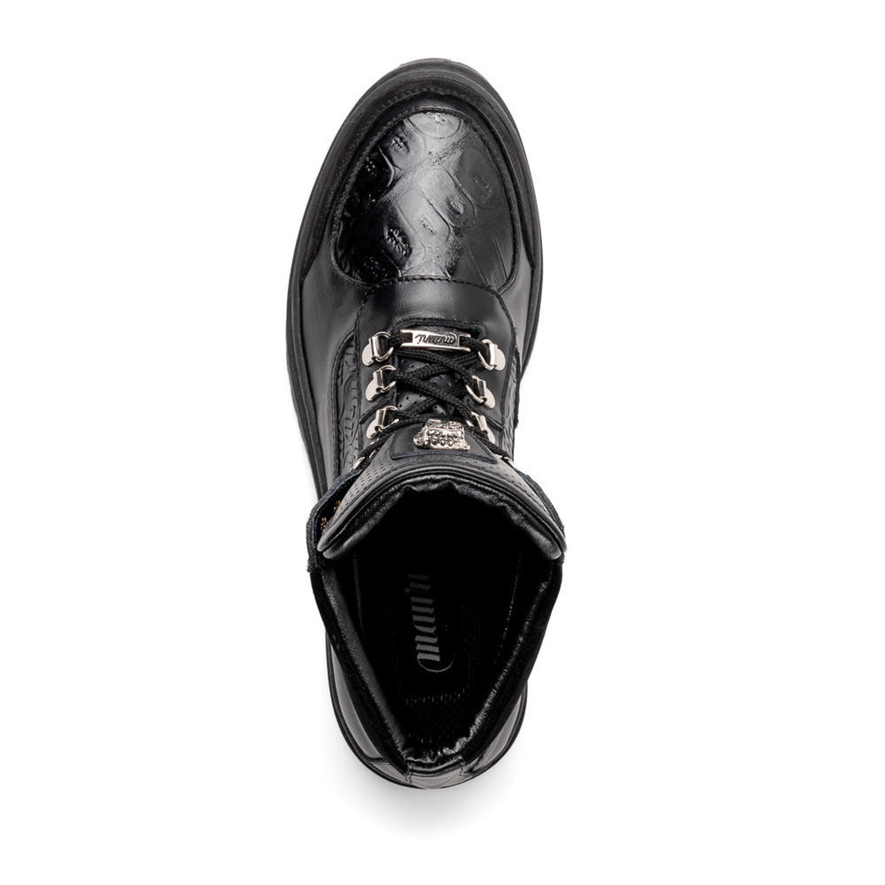 Mauri Black Croco Logo Mid Top Hiker Boot Renegade
