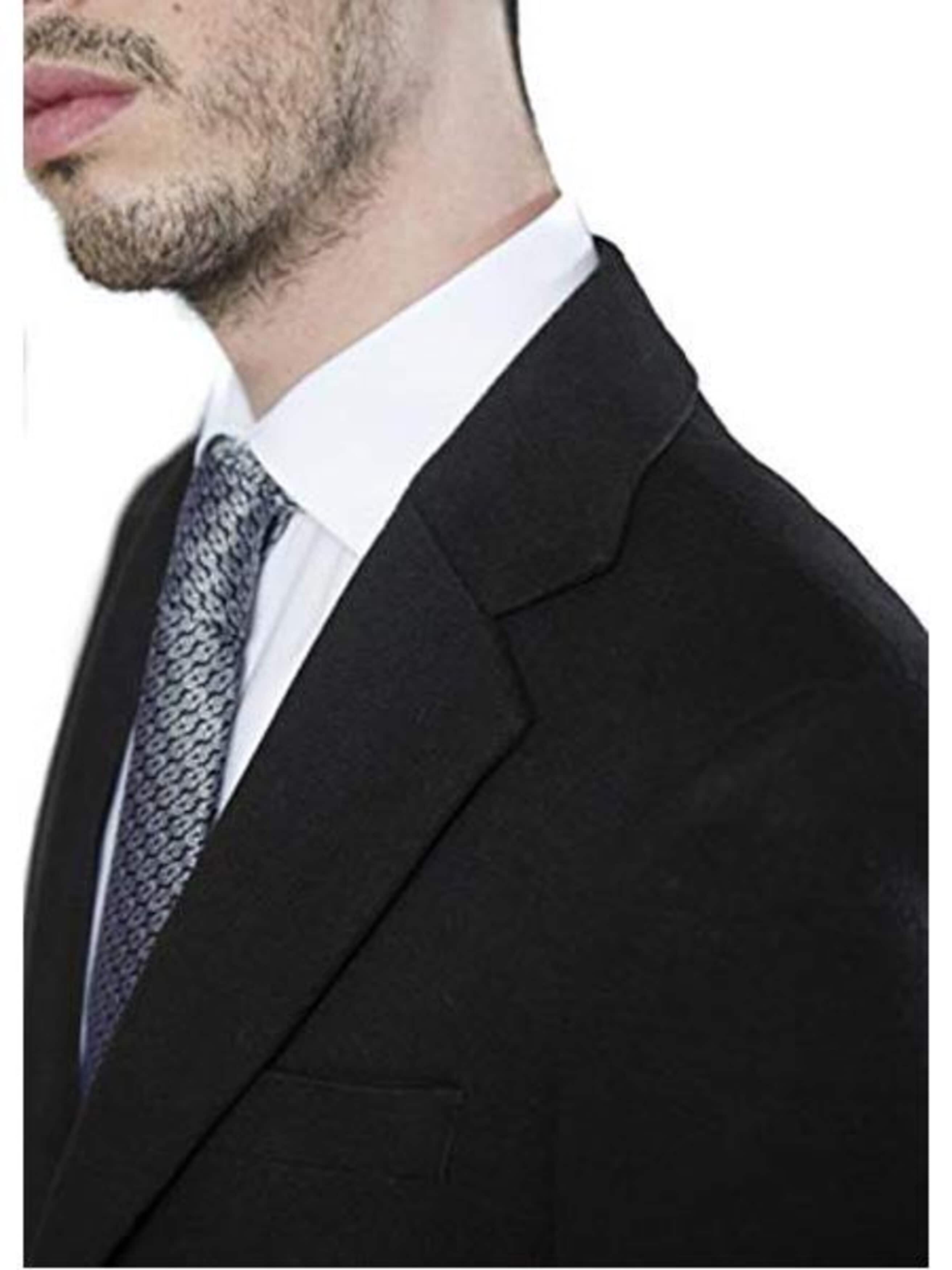 Men's Black Modern Fit Dress Topcoat