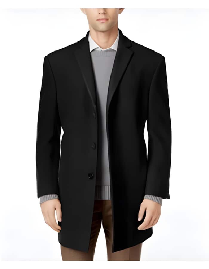 Mid Length Wool Car Coat for Men