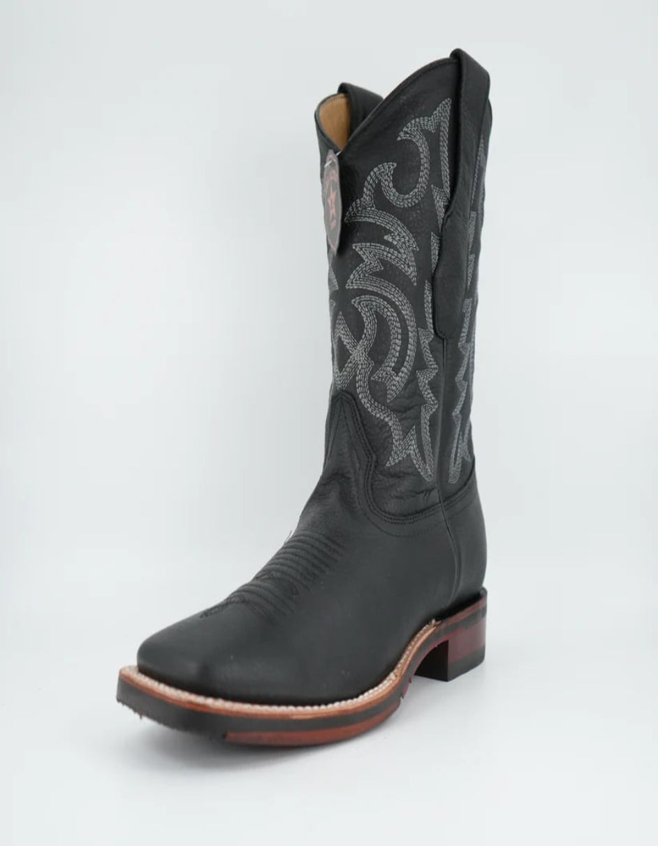 Men's Grisly Black Wide Square Toe Boot