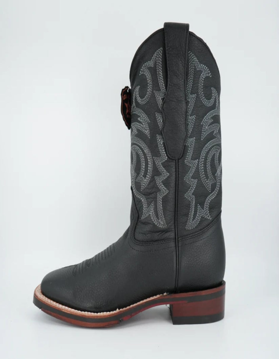 Men's Grisly Black Wide Square Toe Boot