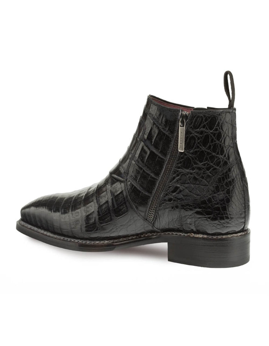 Mezlan Blackmore Black Crocodile Plain Toe Boot