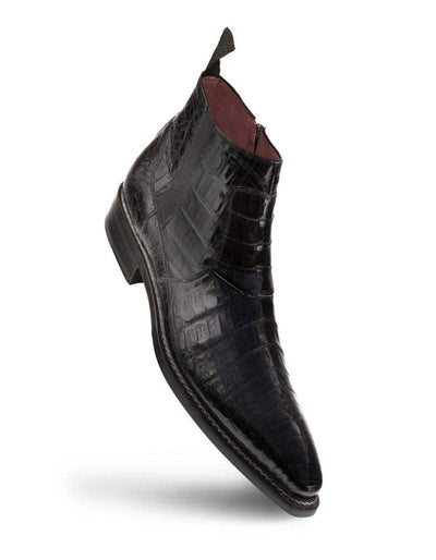 Mezlan Blackmore Black Crocodile Plain Toe Boot