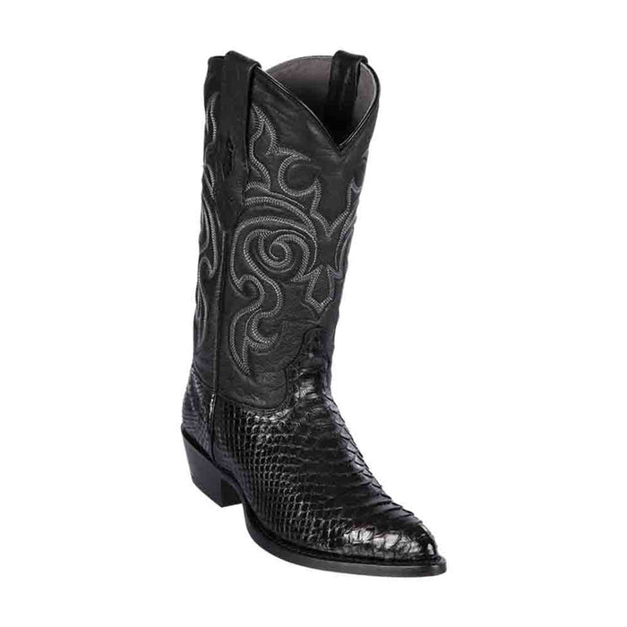 Men's Black Genuine Python Western Boots
