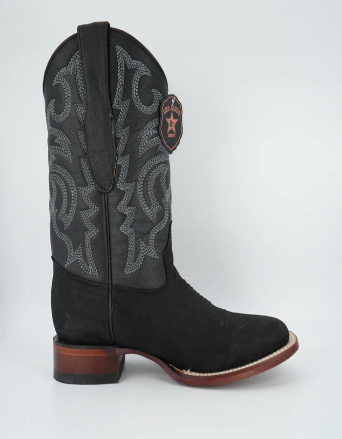 Los Altos Men's Black Nobuck Square Toe Boot