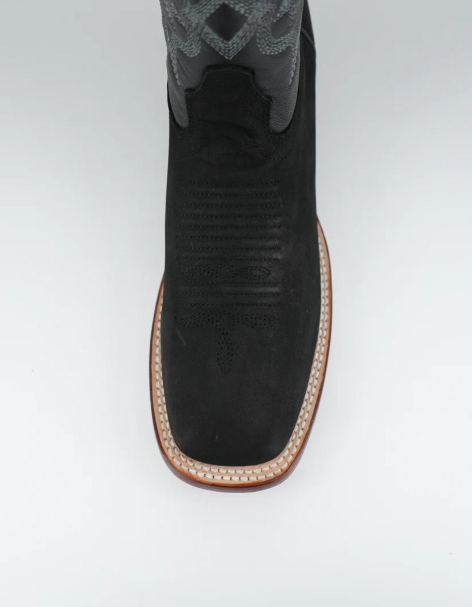Los Altos Men's Black Nobuck Square Toe Boot