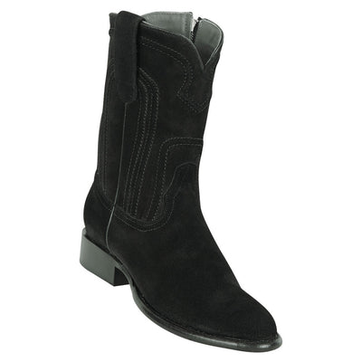 Los Altos Black Suede Roper Toe Boot
