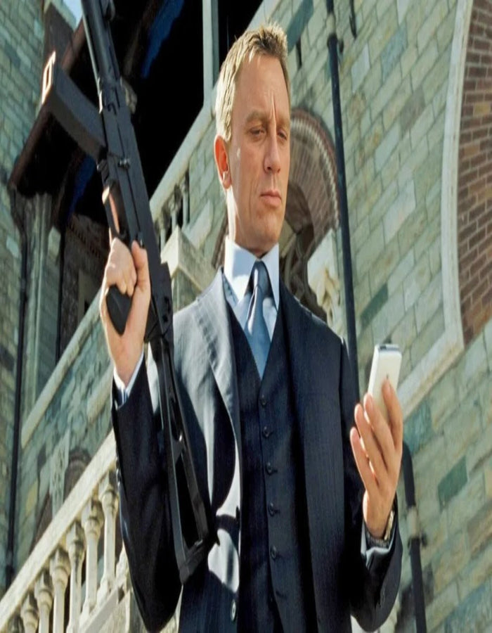 James Bond Costume Suit - Navy Pinstripe