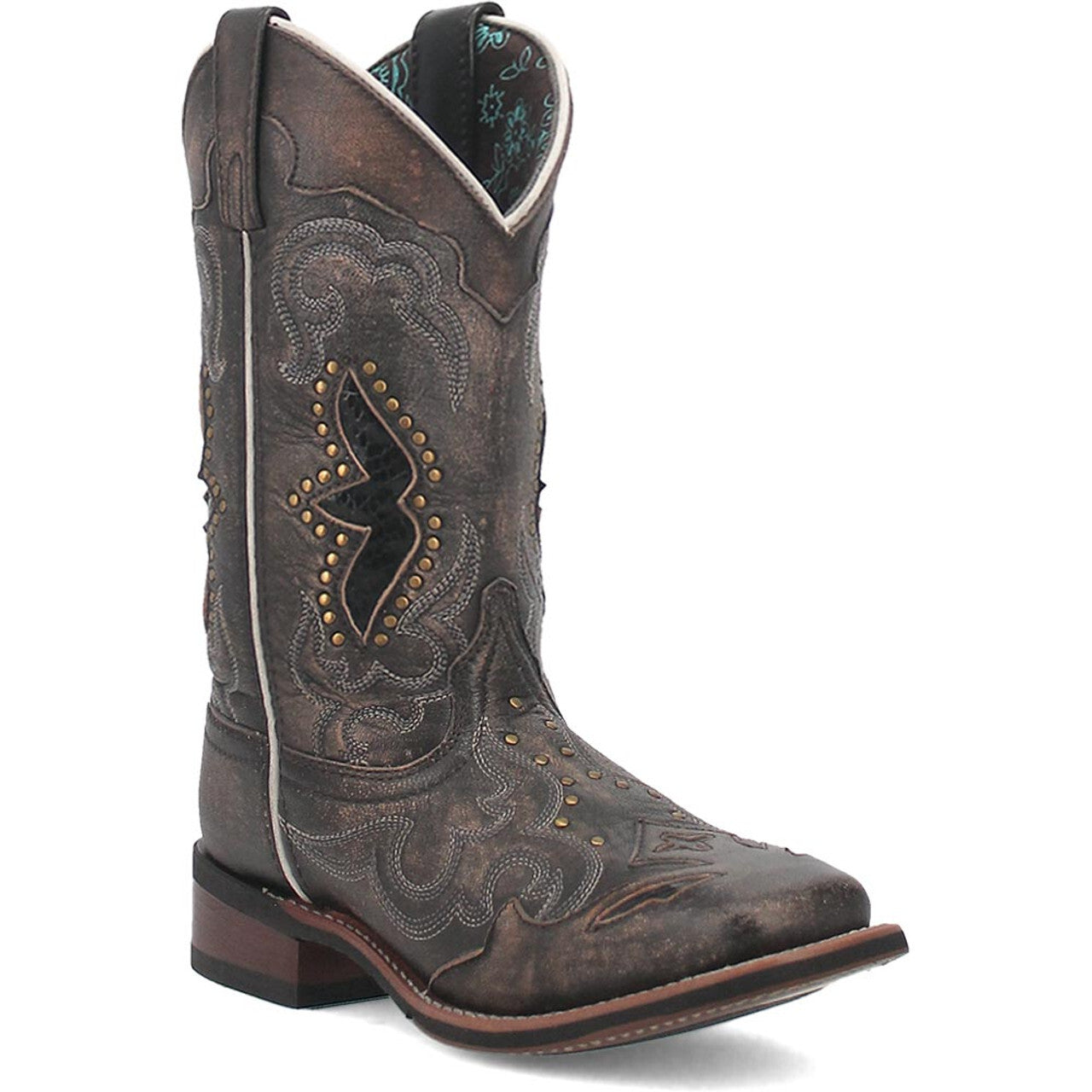 Laredo Spellbound Black Tan Broad Toe Boots